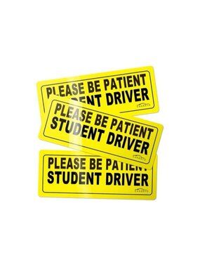 Student Driver Magnet Safety Sign Reflective Bumper Sticker New Driver Set of 3